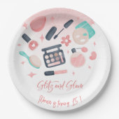Schoonheid spa glitz en glam verjaardagsfeest papieren bordje (Voorkant)