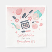 Schoonheid spa glitz en glam verjaardagsfeest servet (Voorkant)
