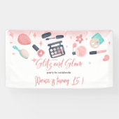 Schoonheid spa glitz en glam verjaardagsfeest spandoek (Horizontaal)