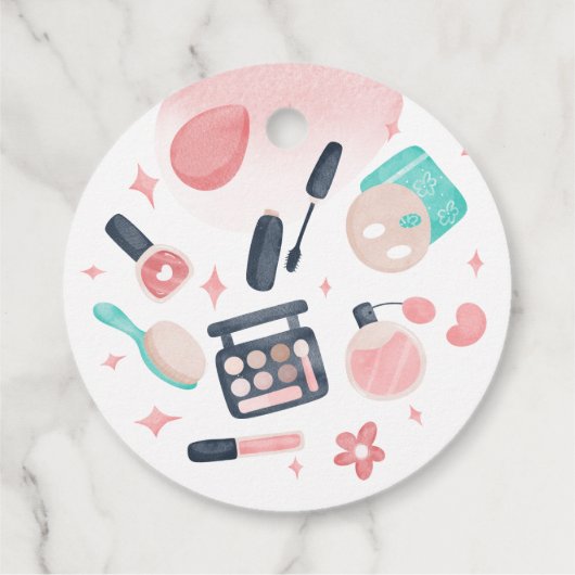 Schoonheid spa glitz en glam verjaardagsfeestje da bedankjes labels (Achterkant)