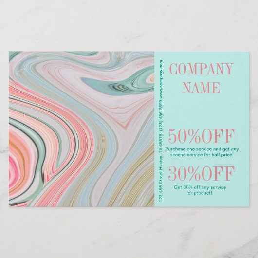 schoonheid SPA haar nagel salon waterverf koraal m Flyer (Voorkant)