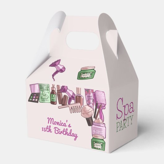 Schoonheid spa verjaardagsfeestje bedankdoosjes (Achterkant)