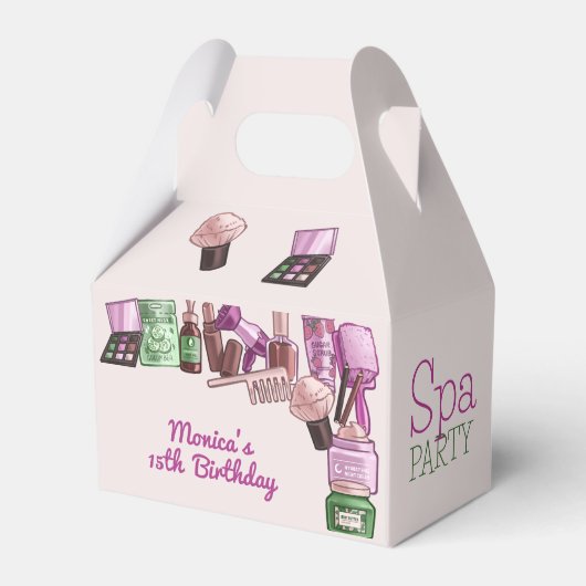 Schoonheid spa verjaardagsfeestje bedankdoosjes (Voorkant Zijde)