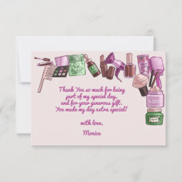 Schoonheid spa verjaardagsfeestje bedankkaart