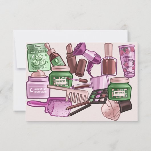 Schoonheid spa verjaardagsfeestje bedankkaart (Achterkant)