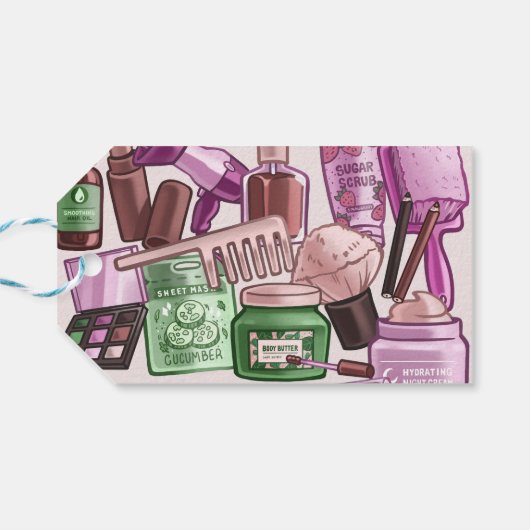 Schoonheid spa verjaardagsfeestje cadeaulabel (Achterkant Horizontaal)