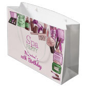 Schoonheid spa verjaardagsfeestje groot cadeauzakje (Achterkant Gekanteld)