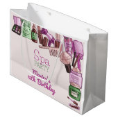 Schoonheid spa verjaardagsfeestje groot cadeauzakje (Voorkant Gekanteld)