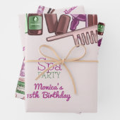 Schoonheid spa verjaardagsfeestje inpakpapier vel (In situ)