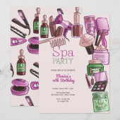 Schoonheid spa verjaardagsfeestje kaart (Voorkant / Achterkant)