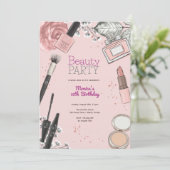 Schoonheid spa verjaardagsfeestje kaart (Staand voorkant)