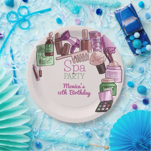Schoonheid spa verjaardagsfeestje papieren bordje (Feest)
