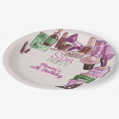 Schoonheid spa verjaardagsfeestje papieren bordje (Gekanteld)