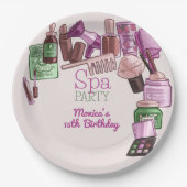 Schoonheid spa verjaardagsfeestje papieren bordje (Voorkant)