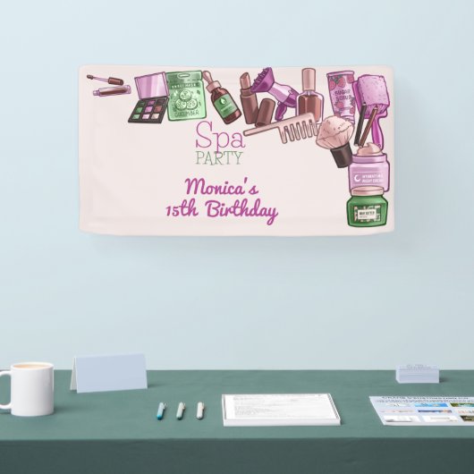 Schoonheid spa verjaardagsfeestje spandoek (Beurs)