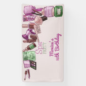 Schoonheid spa verjaardagsfeestje spandoek (Verticaal)