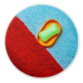 Schoonheid staat naast godheid keramische knop (Voorkant)