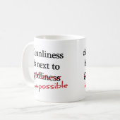 "Schoonheid staat naast onmogelijke mokken" Koffiemok (Voorkant links)