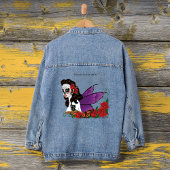 Schoonheid Suiker Schedel Paarse Vleugels Rozen Zo Denim Jacket
