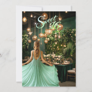 Schoonheid Sweet Sixteen blond meisje smaragdgroen Kaart