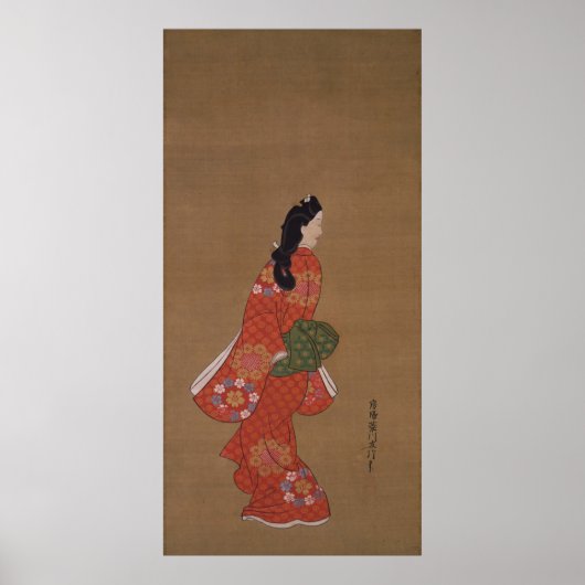 Schoonheid terugkijkend door Hishikawa Moronobu Poster (Voorkant)