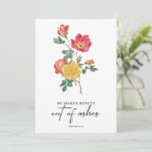 Schoonheid uit as. Christelijke bijbelversie Kaart (Staand voorkant)