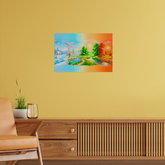 schoonheid van alle vier seizoenen poster (Woonkamer 2)