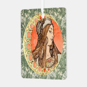 Schoonheid van Alphonse Maria Mucha Metalen Ornament (Voorkant links)