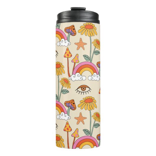 schoonheid van bloemen met onze Flower Thermal Tum Thermosbeker (Voorkant)