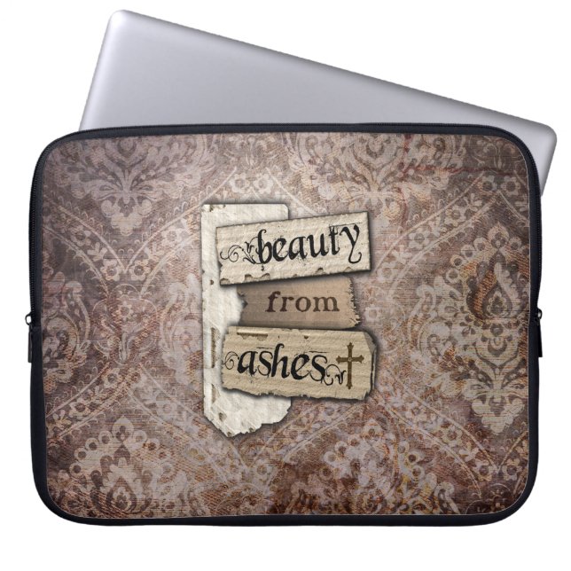 Schoonheid van Christelijke Damasschroot van Ashes Laptop Sleeve (Voorkant)