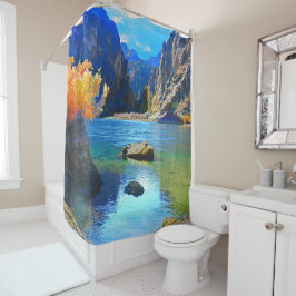 Schoonheid van Colorado Rivier Arizona Douchegordi Douchegordijn