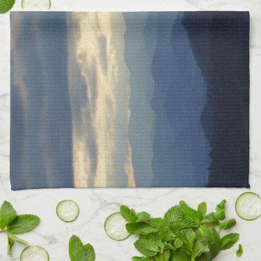 Schoonheid van de blauwe wijk theedoek (Gevouwen)