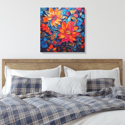 Schoonheid van de bloemen canvas afdruk (Insitu (Slaapkamer))