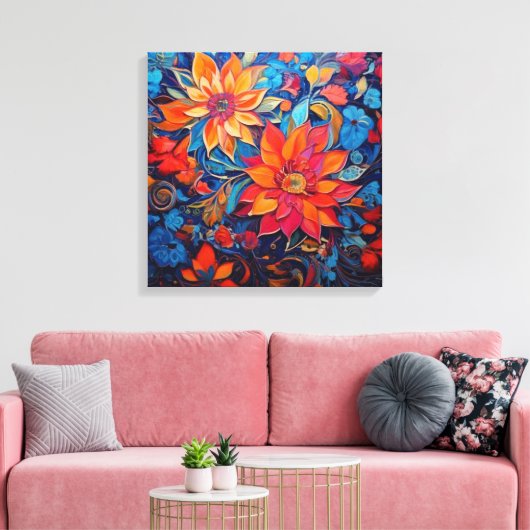 Schoonheid van de bloemen canvas afdruk (Insitu (Woonkamer))