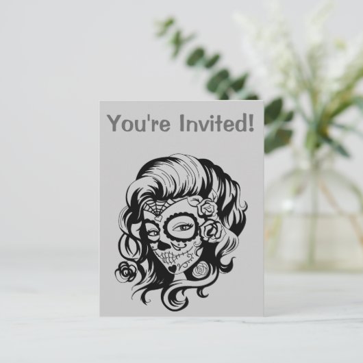 Schoonheid van de Dag van de Doden Uitnodiging Briefkaart (Staand voorkant)