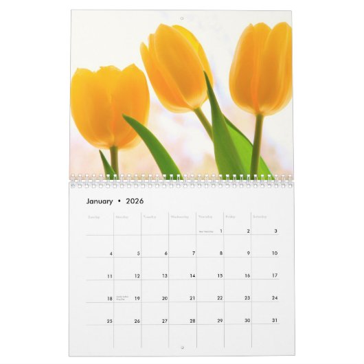 Schoonheid van de kalender van de lentevloeren (Jan 2026)