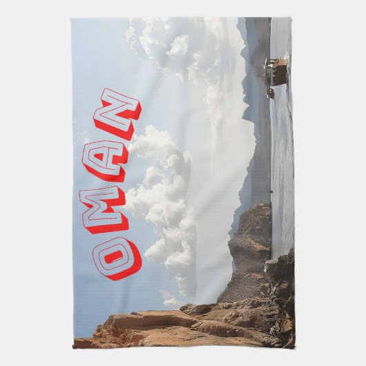 Schoonheid van de kust van Oman Theedoek (Verticaal)