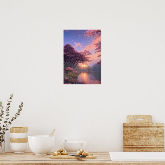 Schoonheid van de Riverside Sunset Poster (Keuken)