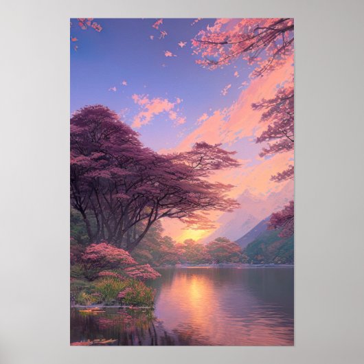 Schoonheid van de Riverside Sunset Poster (Voorkant)