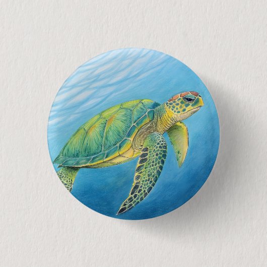 Schoonheid van de schildpad ronde button 3,2 cm (Voorkant)