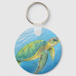 Schoonheid van de schildpad sleutelhanger