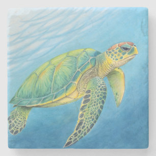 Schoonheid van de schildpad stenen onderzetter