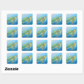 Schoonheid van de schildpad vierkante sticker (Vel)