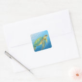 Schoonheid van de schildpad vierkante sticker (Envelop)