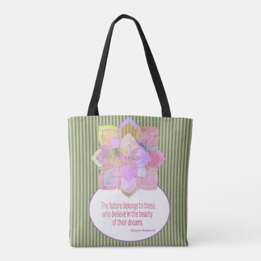 Schoonheid van droomcitaat tote bag (Achterkant)