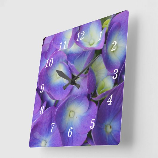 Schoonheid van een blauwe Hydrangea wandklok (Hoek)