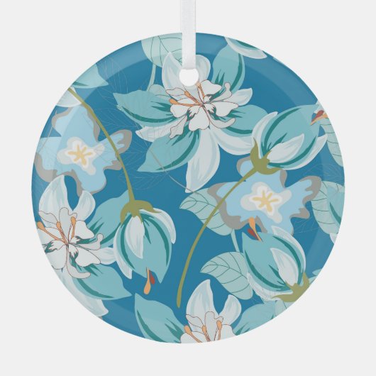 Schoonheid van een retro bloemenmotief in een mooi glas ornament (Voorkant)