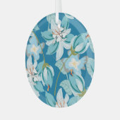 Schoonheid van een retro bloemenmotief in een mooi glas ornament (Voorkant links)