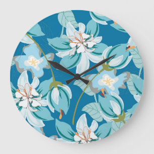 Schoonheid van een retro bloemenmotief in een mooi grote klok