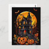 Schoonheid van een Spooky Mansion, Halloween Briefkaart (Voorkant / Achterkant)